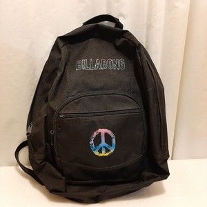 Billabong Backpack Black Rainbow Peace Hippie Logo